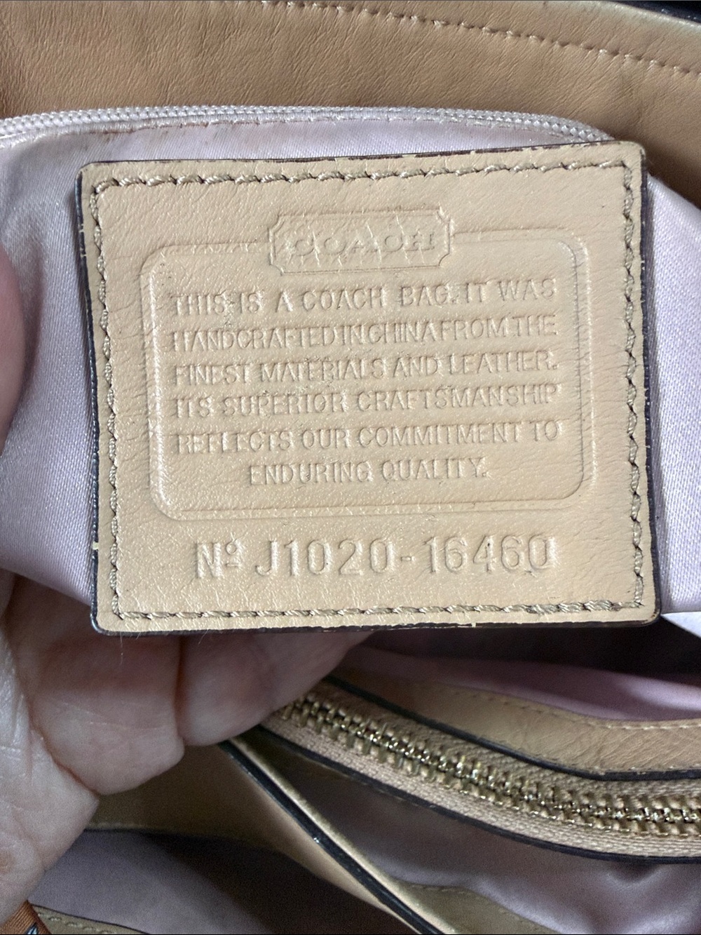 Coach Tan Leather Shoulder Bag with Floral Scarf Accent - Picture 2 of 16